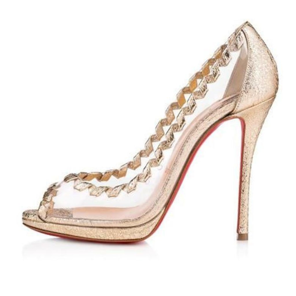 Christian Louboutin Hargaret 120 Pvc Transparent Open Toe Heels Pump Shoes